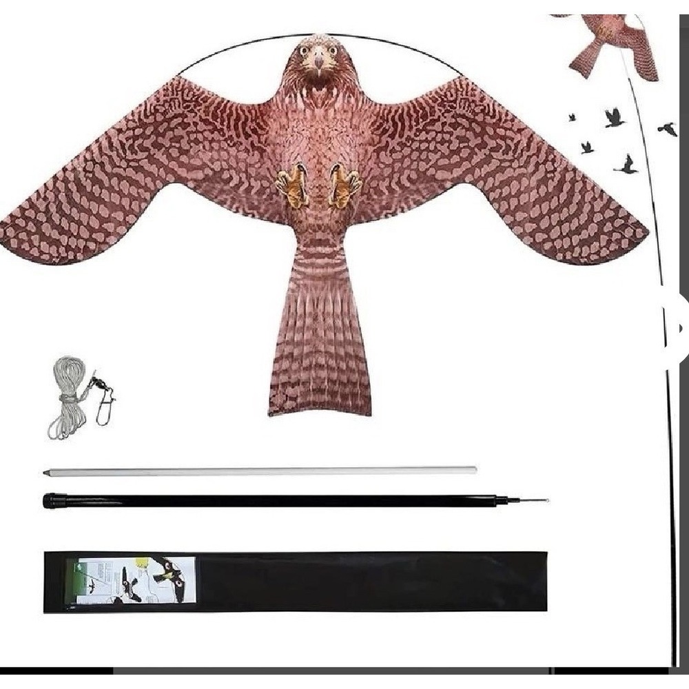Hawk Flying Kite with 4M Pole - Effective Bird Scare for Farms and Crops